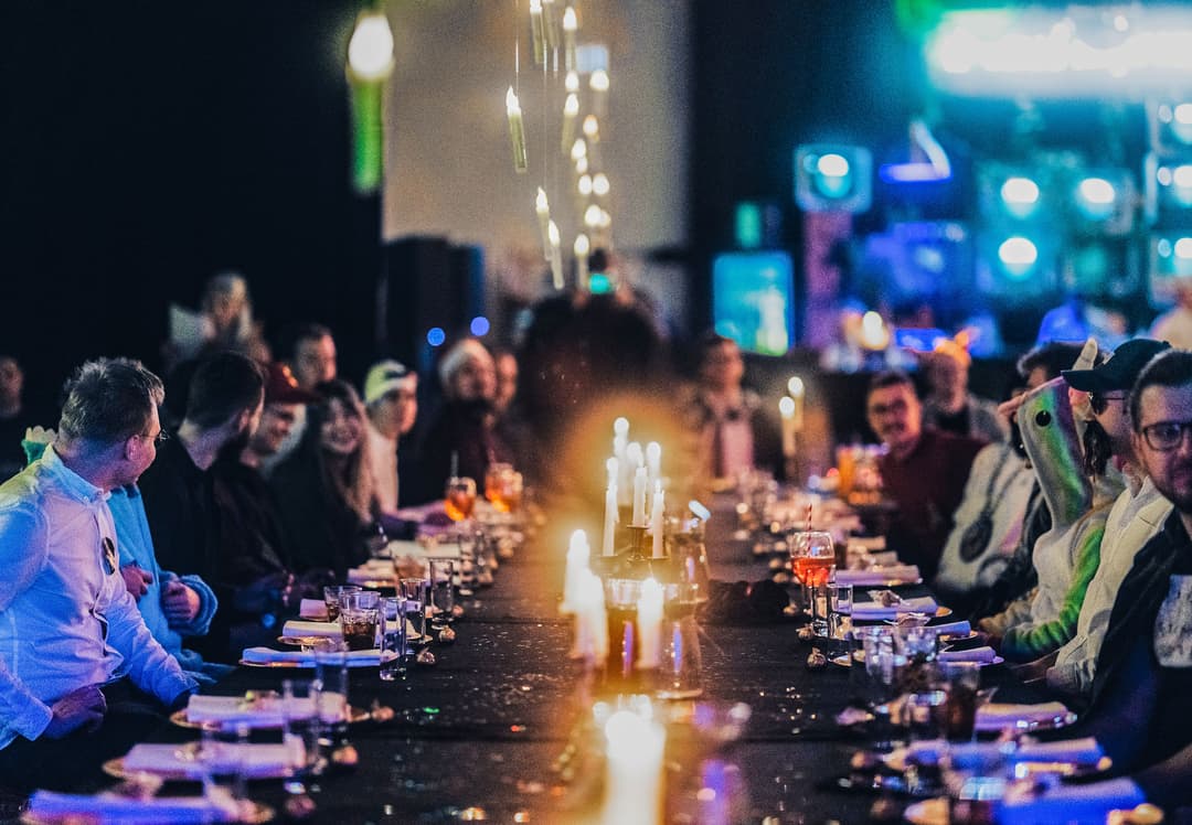 Magical Winter Party with celebration 100 people on board